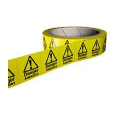 DANGER ASBESTOS Rolls of Asbestos Hazard Warning Labels